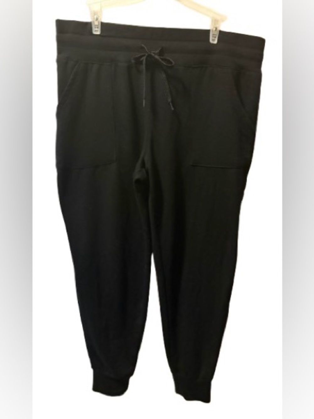 Athletic Works Black High-Waisted Joggers with Pockets - Size L (12-14)